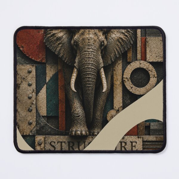 Item preview, Deep Work Engineer Geometric Elephant Stone Relief Home Office Wall Art Poster designed and sold by SavannaStrikes.