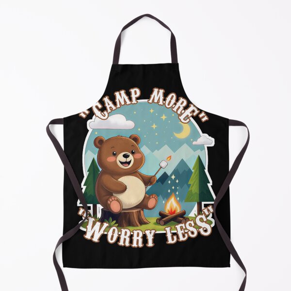 Item preview, Camp More, Worry Less – Cute Camping Bear Cartoon Illustration designed and sold by Migiteart.