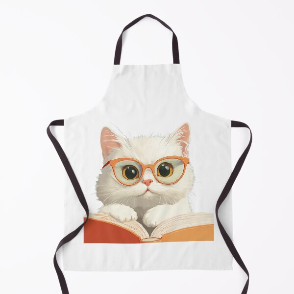 Item preview, A learned cat with glasses is reading a book attentively. designed and sold by Tana&tanuc.