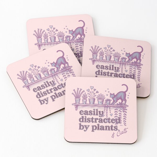 Item preview, Distracted by plants and cats designed and sold by PugD.