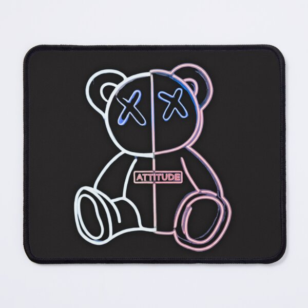 Item preview, Neon Split Attitude Bear - Cyberpunk Streetwear Art designed and sold by alalame.