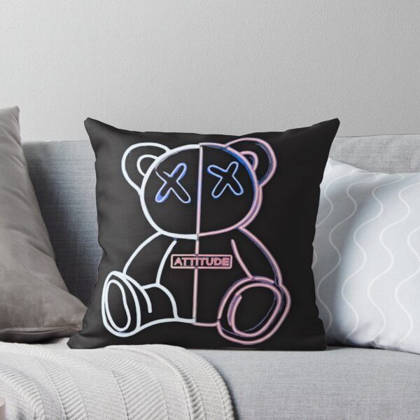 Item preview, Neon Split Attitude Bear - Cyberpunk Streetwear Art designed and sold by alalame.