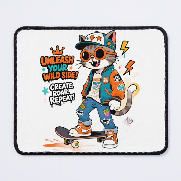 Item preview, Cute Skateboard Cat Streetwear Graffiti Cartoon | Urban Kawaii Skater Animal Design designed and sold by FeelFreeStore.