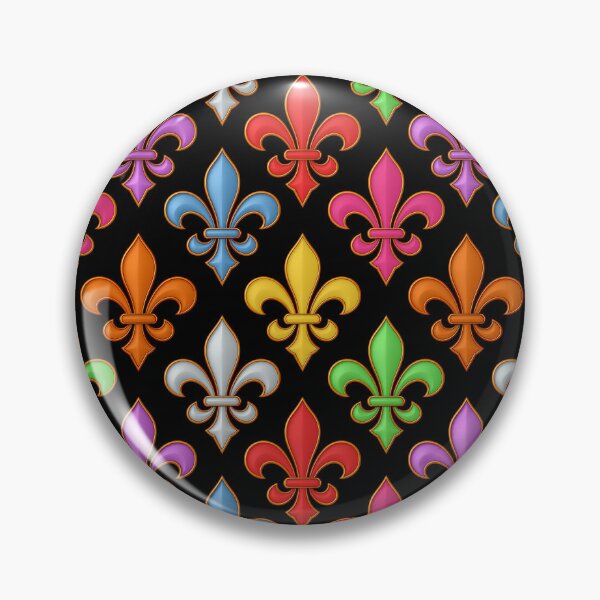 Item preview,  Colorful 3d Fleur-de-lis Pattern Design - Black  designed and sold by PatternTitan.