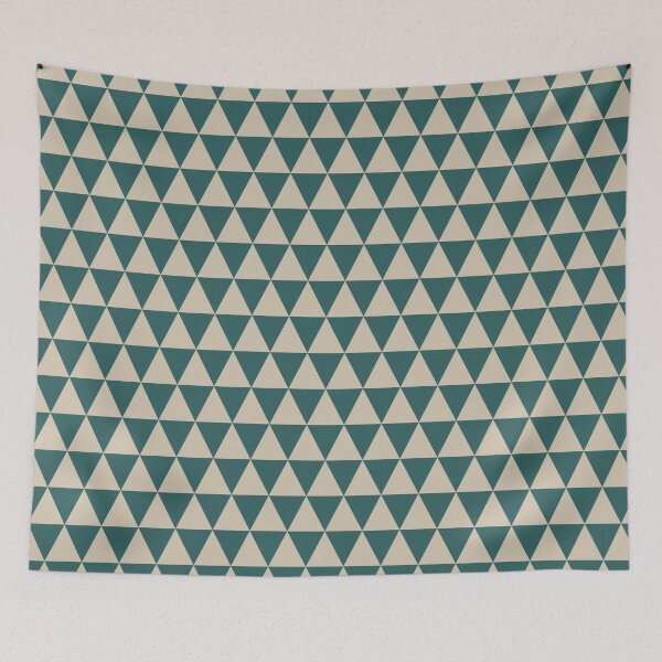 Item preview, Teal And Beige Triangle Grid Pattern designed and sold by pattern-archive.