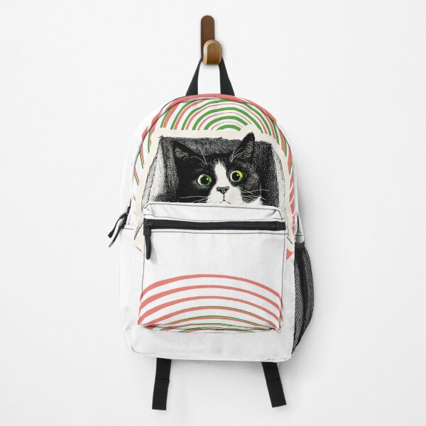 Item preview, A hallucinating cat against a background of concentric pink and green circles designed and sold by Tana&tanuc.