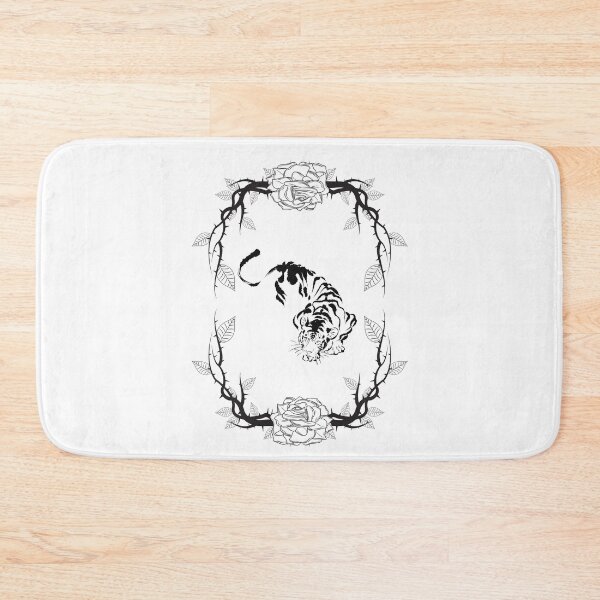 Item preview, Elegant Tiger Floral Frame Illustration designed and sold by Wild Ink Works.