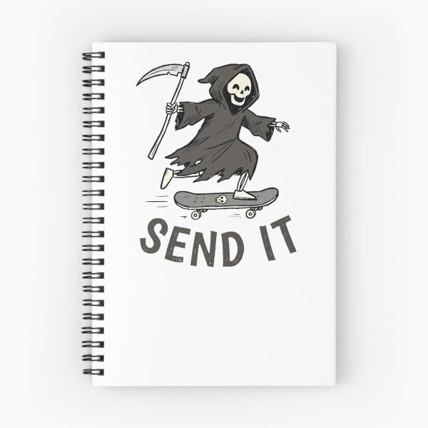 Item preview, Send It Grim Reaper Skull Skateboarding Funny Extreme Sports designed and sold by Yellowriversss.