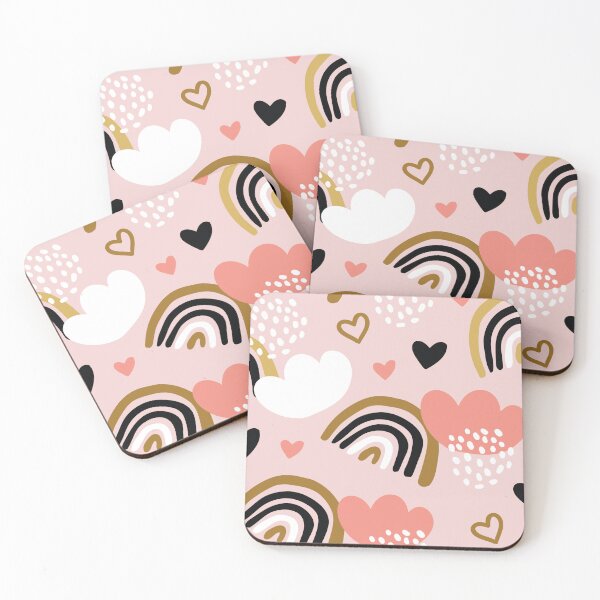 Item preview, Cute Pastel Rainbow Hearts Pattern designed and sold by PremVerse.