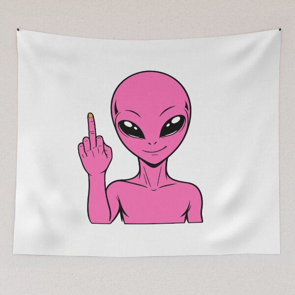 Item preview, ZORGO Alien Middle Finger – Funny Space Alien Attitude Sticker designed and sold by The-Visitors.