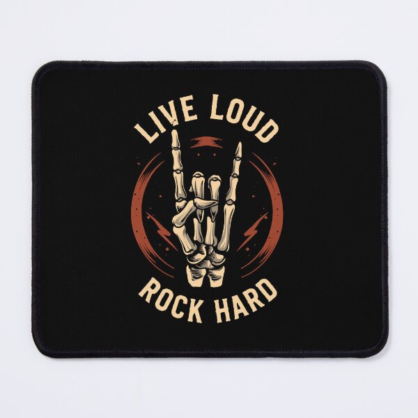 Item preview, Live Loud Rock Hard Skeleton Hand Rock Sign Vintage Heavy Metal T-Shirt Design designed and sold by phsycartwork.