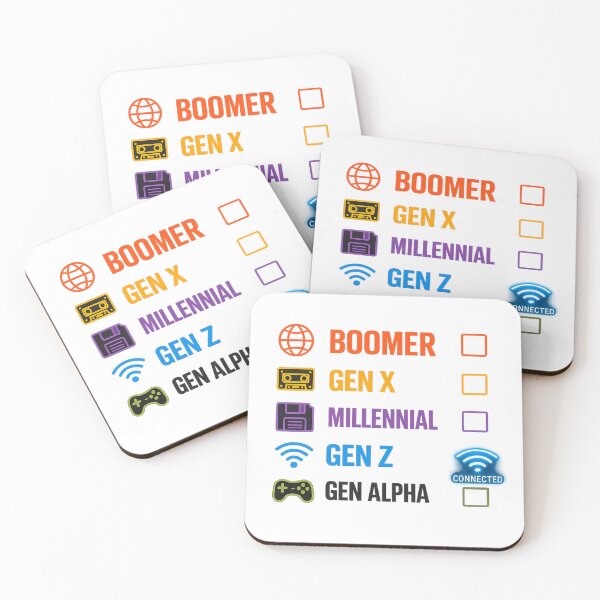 Item preview, Boomer Gen X Millennial Gen Z Gen Alpha Generation Checklist Funny Gen Z Gift designed and sold by SHREE ART STUDIO.