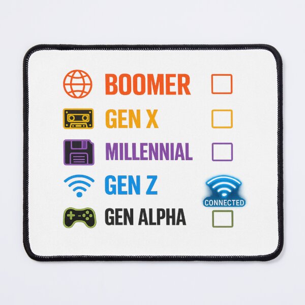 Item preview, Boomer Gen X Millennial Gen Z Gen Alpha Generation Checklist Funny Gen Z Gift designed and sold by SHREE ART STUDIO.