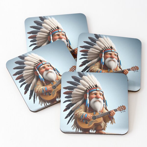Item preview, Old man playing an Indian designed and sold by Colin Bentham.