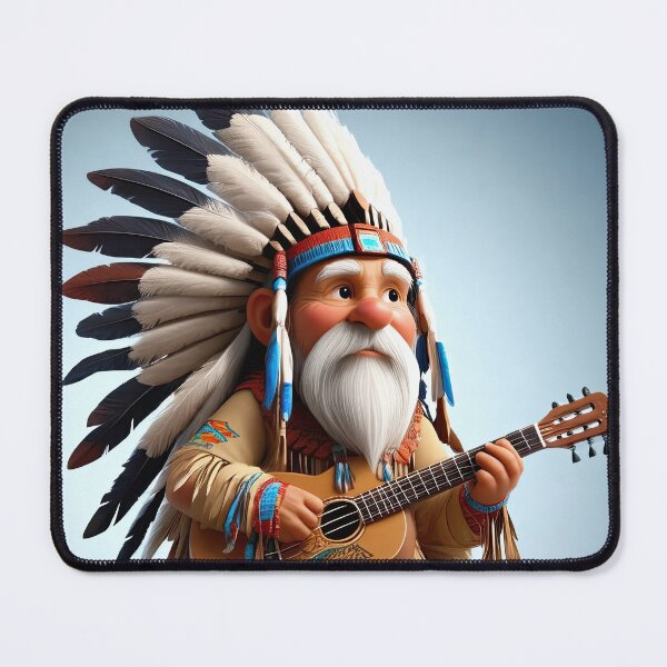 Item preview, Old man playing an Indian designed and sold by Colin Bentham.
