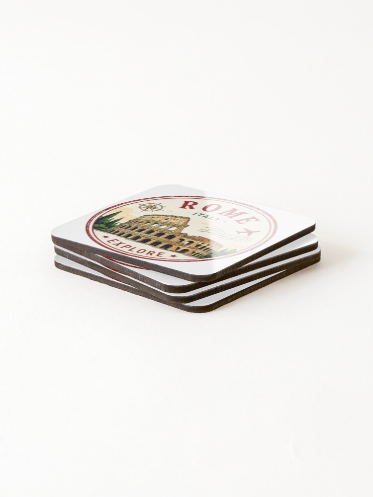 Thumbnail 4 of 5, Coasters (Set of 4), Stamp Rome designed and sold by VelumStudio.