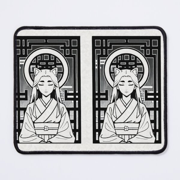 Item preview, Art - Stylized Cat Girl, Zen Meditation in Manga Style designed and sold by AnimeShin.