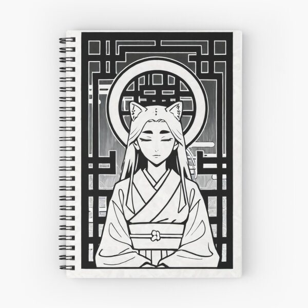Item preview, Art - Stylized Cat Girl, Zen Meditation in Manga Style designed and sold by AnimeShin.
