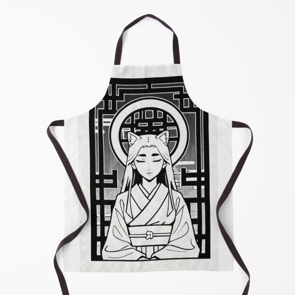 Item preview, Art - Stylized Cat Girl, Zen Meditation in Manga Style designed and sold by AnimeShin.