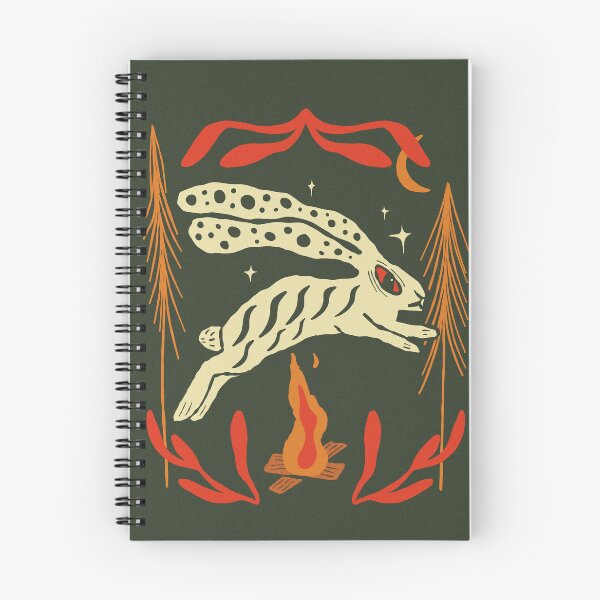 Item preview, Dark Folk Art Wild Rabbit and Bonfire designed and sold by adamstav-prints.