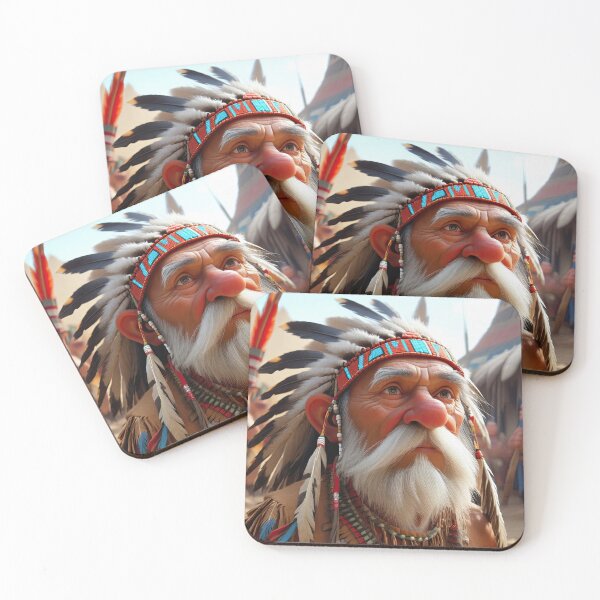 Item preview, Old man playing an Indian designed and sold by Colin Bentham.