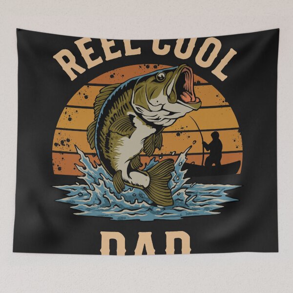 Item preview, Reel Cool Dad Bass Fishing Father's Day Vintage Retro Fisherman T-Shirt Design designed and sold by phsycartwork.