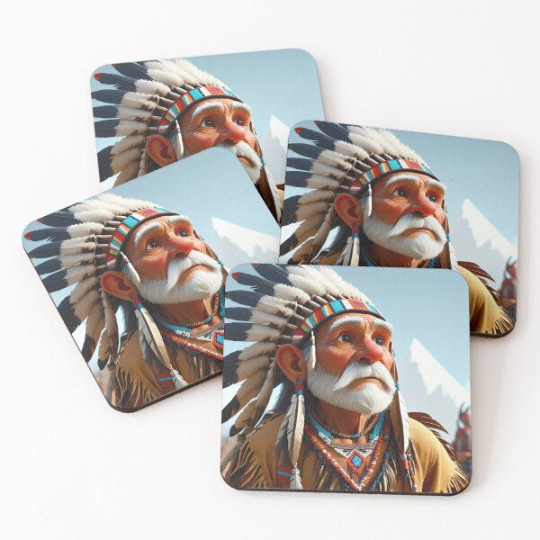 Item preview, Old man playing an Indian designed and sold by Colin Bentham.