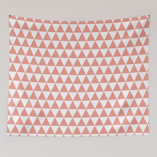 Item preview, White And Coral Triangle Grid Pattern designed and sold by pattern-archive.