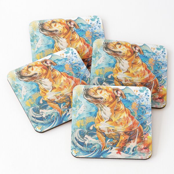 Item preview, A happy dog ​​sits in the sea waves designed and sold by Tana&tanuc.