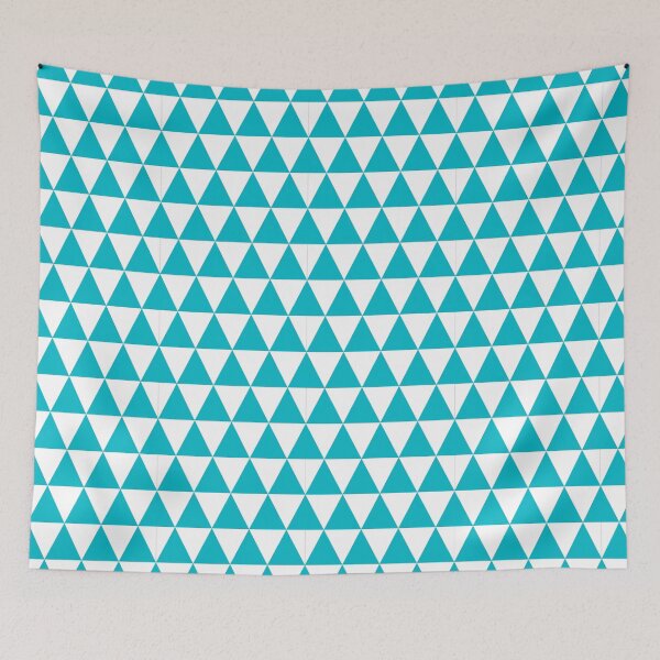 Item preview, White And Cyan Triangle Grid Pattern designed and sold by pattern-archive.