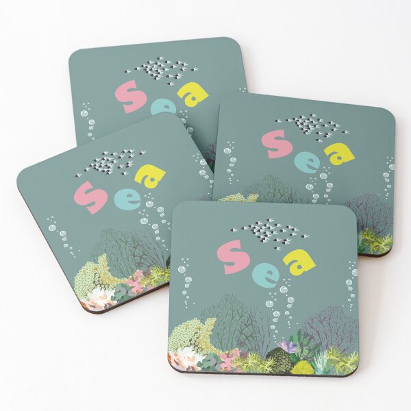 Item preview, Seabad with fishes and seaweeds designed and sold by Tana&tanuc.