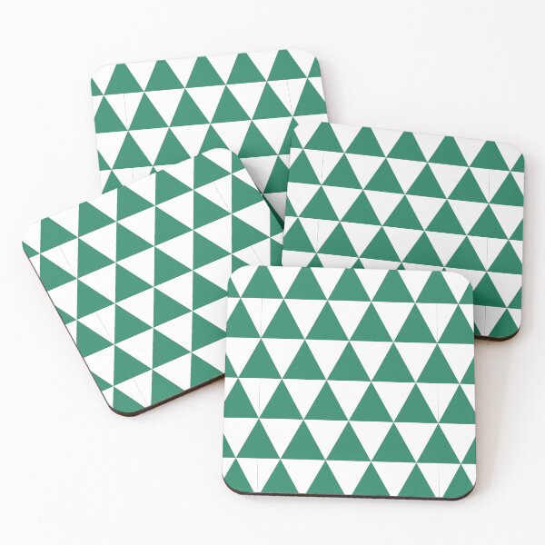 Item preview, White And Green Triangle Grid Pattern designed and sold by pattern-archive.