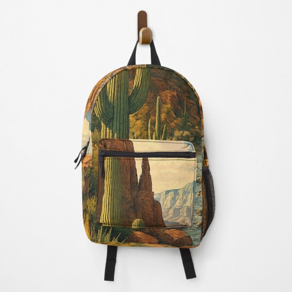 Item preview, Desert Canyon Stream: Saguaro Cactus Southwest Landscape Golden Hour designed and sold by irfanshikh.