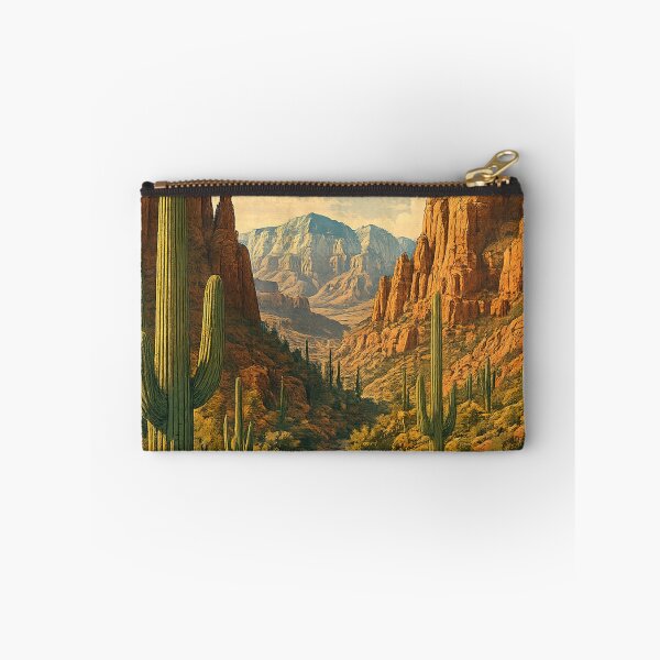 Item preview, Desert Canyon Stream: Saguaro Cactus Southwest Landscape Golden Hour designed and sold by irfanshikh.