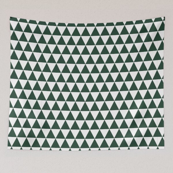 Item preview, White And Forest Green Triangle Grid Pattern designed and sold by pattern-archive.