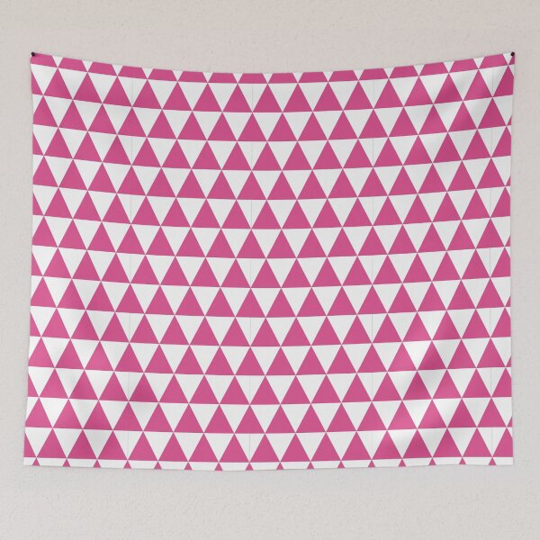 Item preview, White And Hot Pink Triangle Grid Pattern designed and sold by pattern-archive.