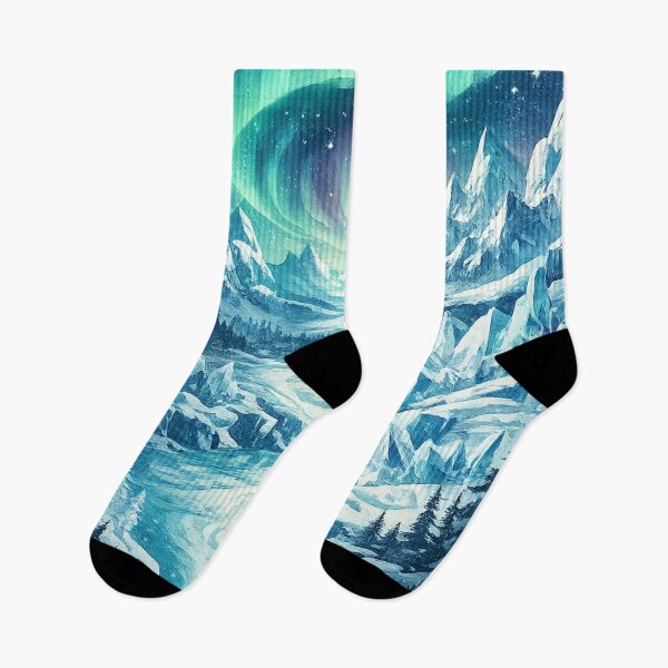 Item preview, Aurora Borealis: Northern Lights Snowy Mountain Peak Arctic Mystical designed and sold by irfanshikh.