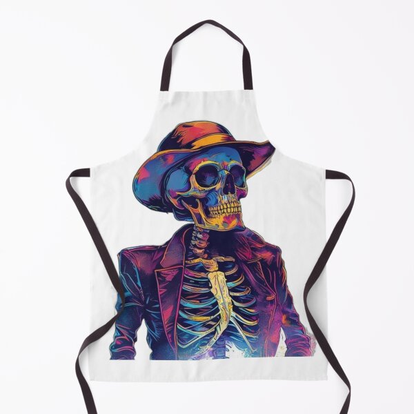 Item preview, Vibrant Vintage Skeleton Goth Art – Bold, Colorful Illustration designed and sold by Shadow-Stone.