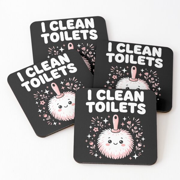 Artikelvorschau, Lustiges T-Shirt mit Toilettenputzmotiv im Kawaii-Stil | Niedliches Geschenk zum Thema Putzen entworfen und verkauft von Trendably.