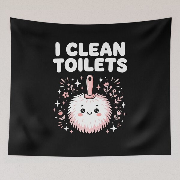 Item preview, I Clean Toilets Funny Janitor Housekeeper Maid Kawaii Design T-Shirt | Cute Cleaning Graphic Gift designed and sold by Trendably.