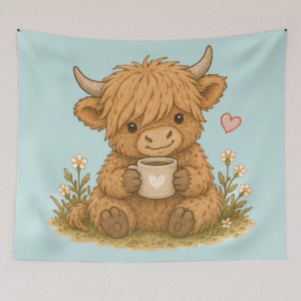 Item preview, Cute Cozy Highland Cow designed and sold by MellowMunchkins.
