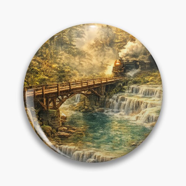 Item preview, Steampunk Train: Vintage Steam Engine Forest Tunnel Adventure Fantasy designed and sold by irfanshikh.