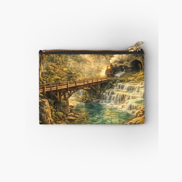 Item preview, Steampunk Train: Vintage Steam Engine Forest Tunnel Adventure Fantasy designed and sold by irfanshikh.