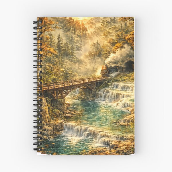 Item preview, Steampunk Train: Vintage Steam Engine Forest Tunnel Adventure Fantasy designed and sold by irfanshikh.