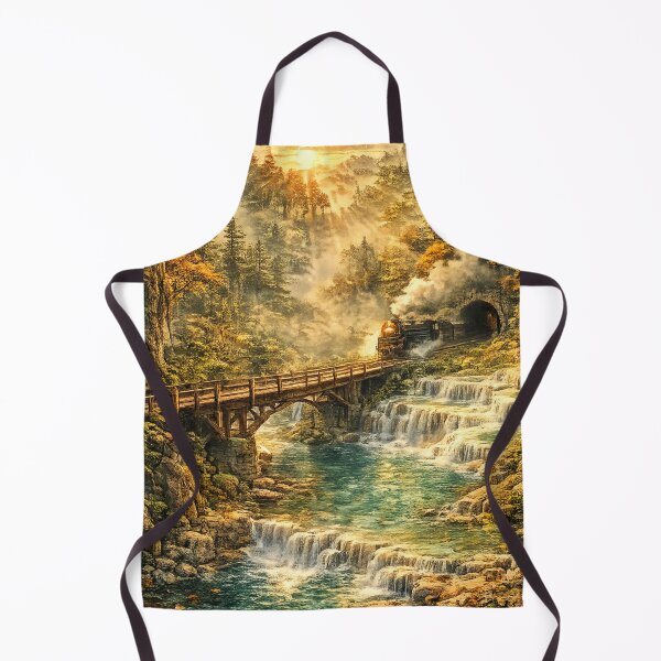 Item preview, Steampunk Train: Vintage Steam Engine Forest Tunnel Adventure Fantasy designed and sold by irfanshikh.