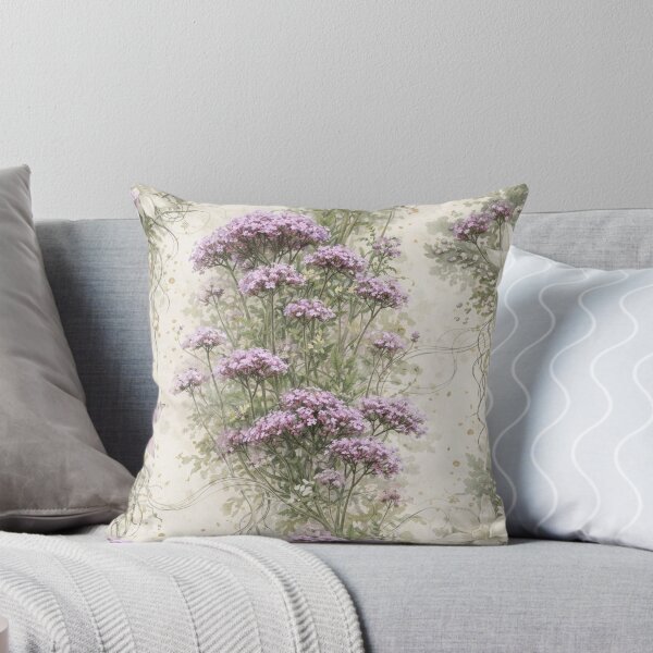 Item preview, Lavender Valerian Botanical Watercolor Wallpaper Pattern designed and sold by WitchyBotanicaArt.