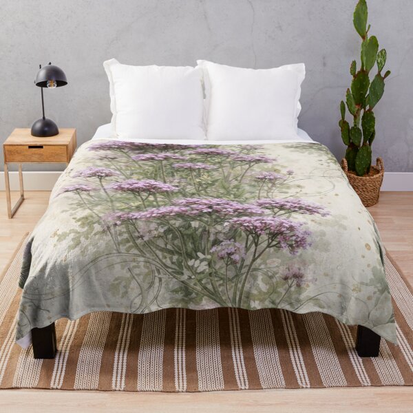 Item preview, Lavender Valerian Botanical Watercolor Wallpaper Pattern designed and sold by WitchyBotanicaArt.