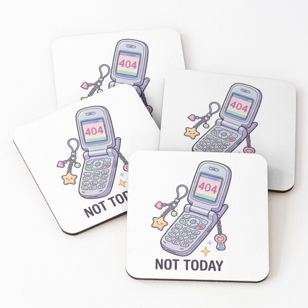 Item preview, Y2K Retro Flip Phone 404 Error Not Today Aesthetic Sticker designed and sold by Rehnair.