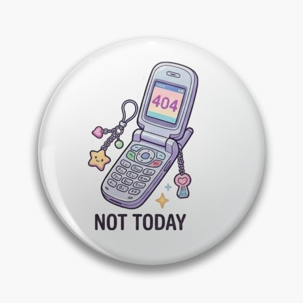 Item preview, Y2K Retro Flip Phone 404 Error Not Today Aesthetic Sticker designed and sold by Rehnair.