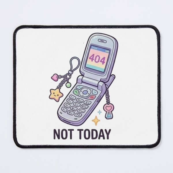 Item preview, Y2K Retro Flip Phone 404 Error Not Today Aesthetic Sticker designed and sold by Rehnair.